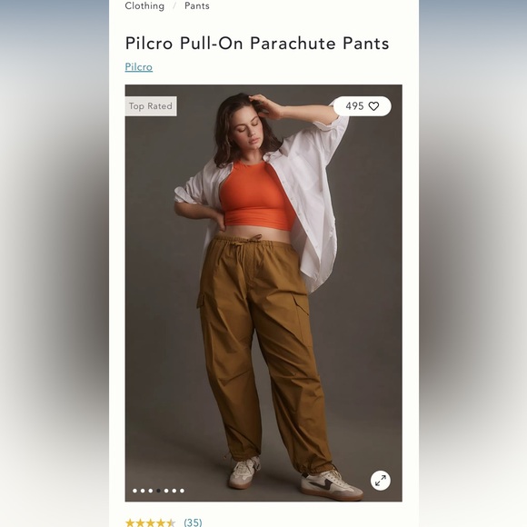 Anthropologie Pilcro Pull-On Parachute Pants - Bronze - Picture 4 of 8